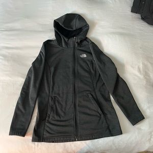 Grey Womens North Face Zip Hoodie with fleece lining